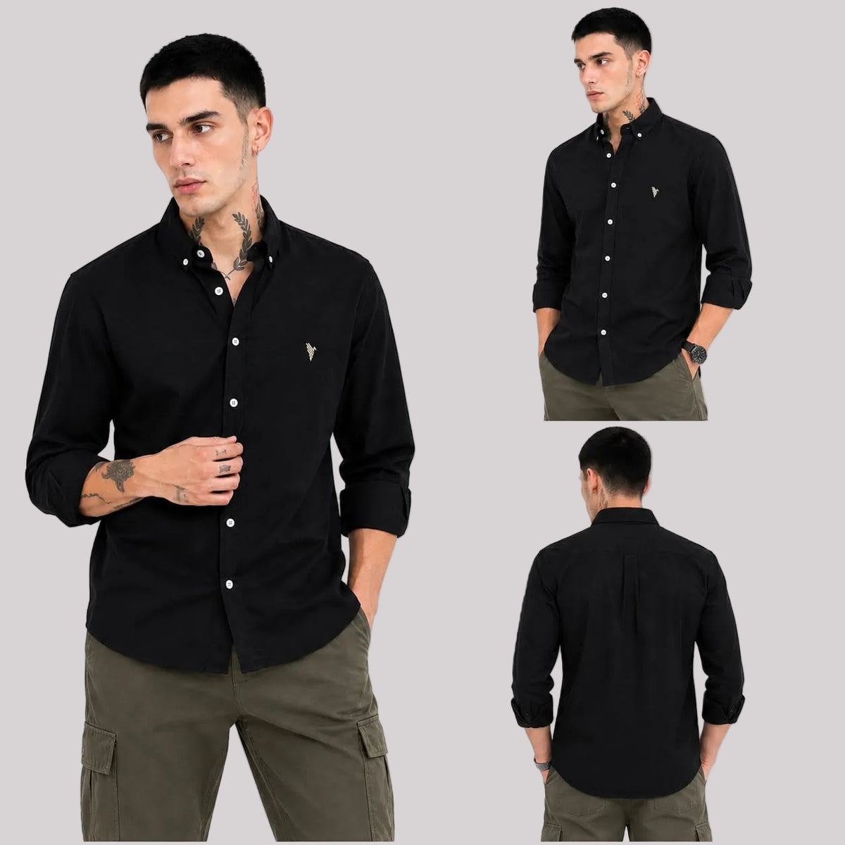 Black solid twill