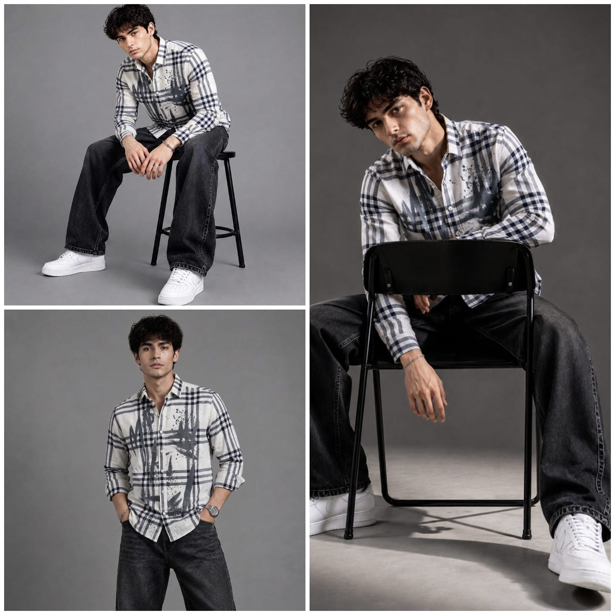 Designer indigo check