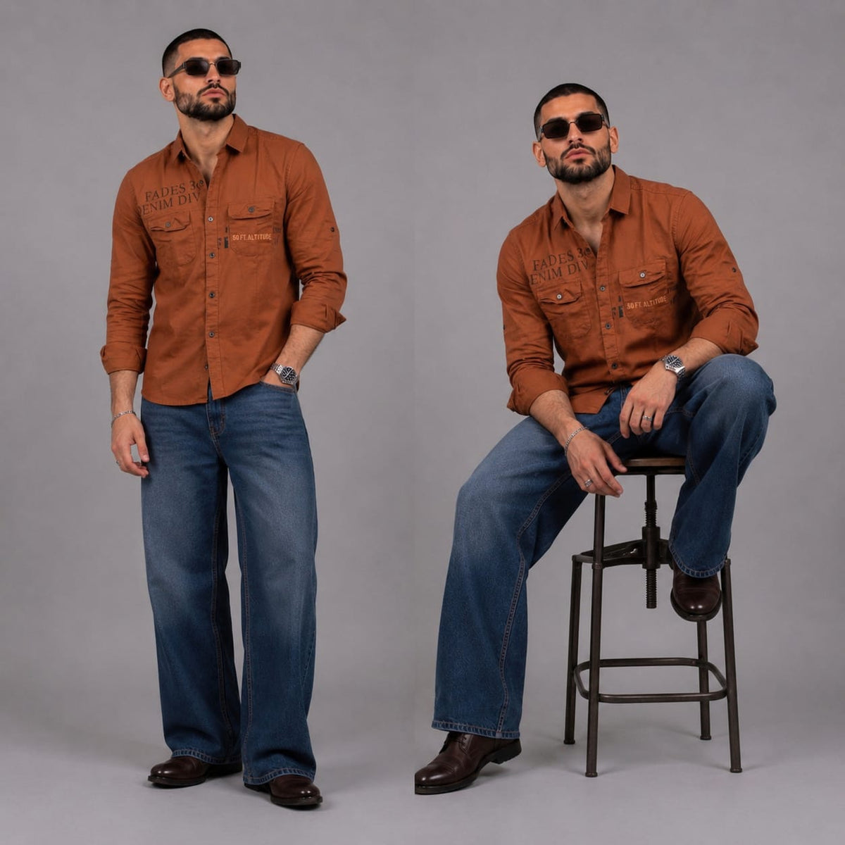 Double pocket brick shirt