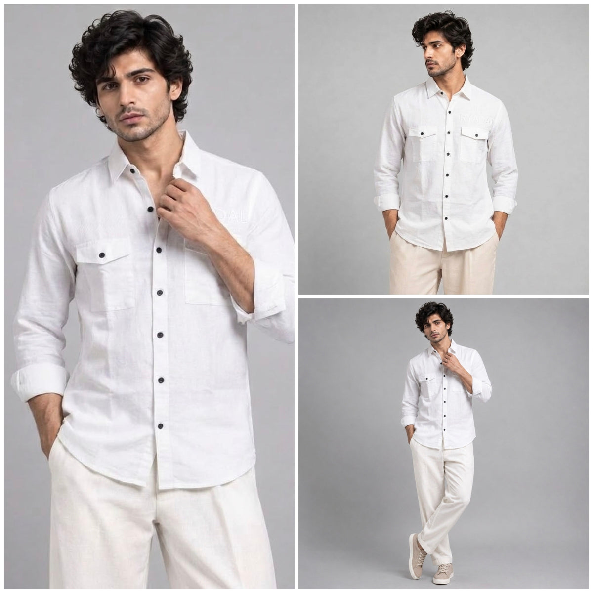 Double pocket white shirt