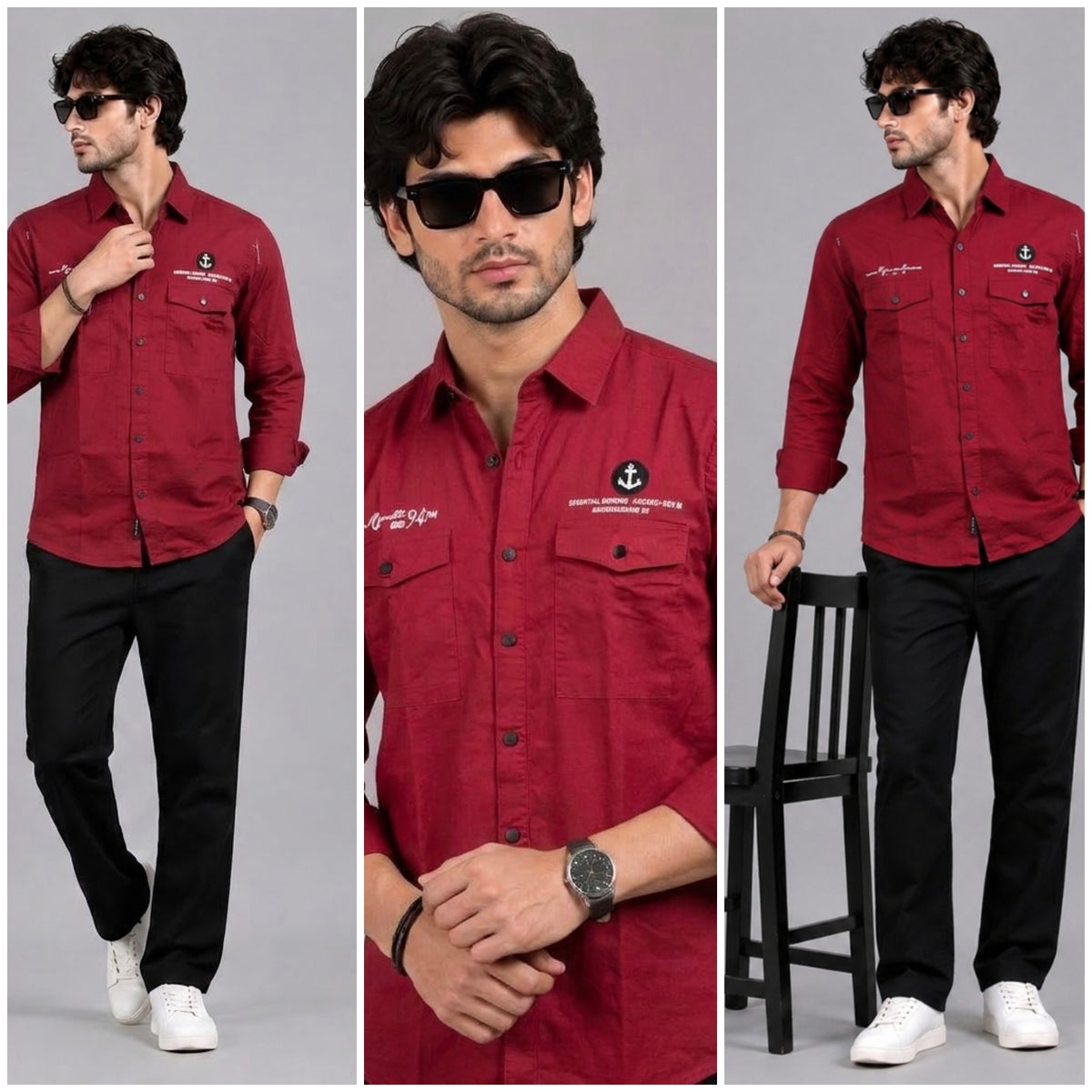 Double pocket cherry shirt