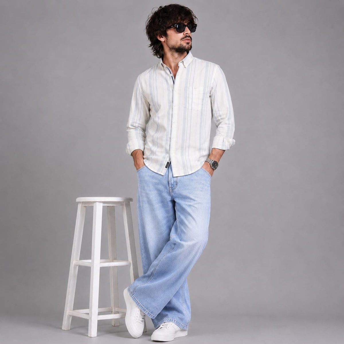 Signature Stripes White - BE18 men's shirt