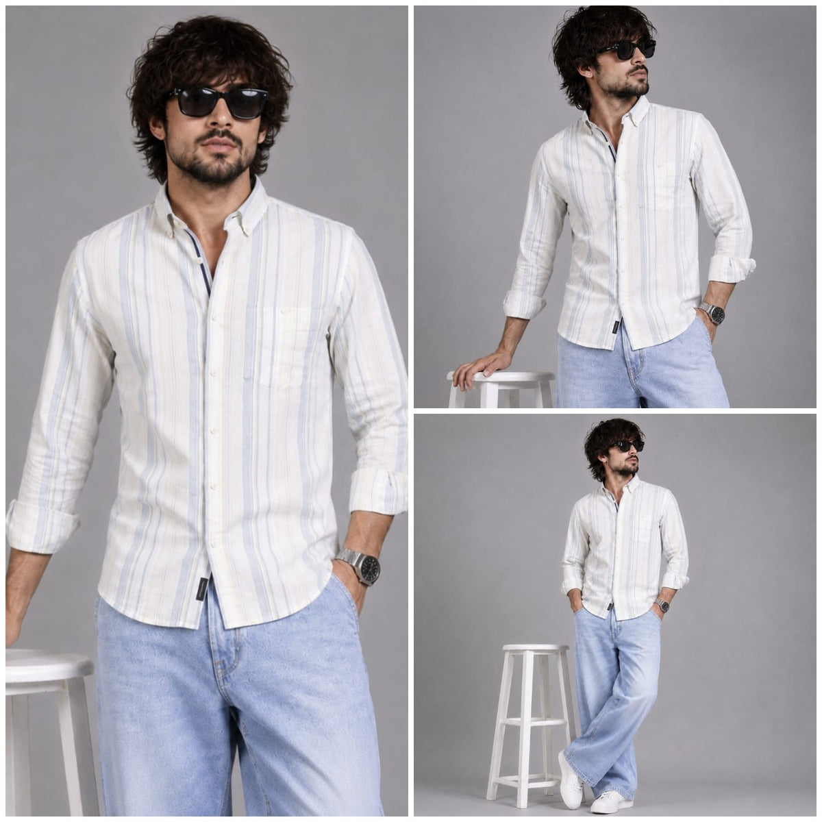 Signature stripes white