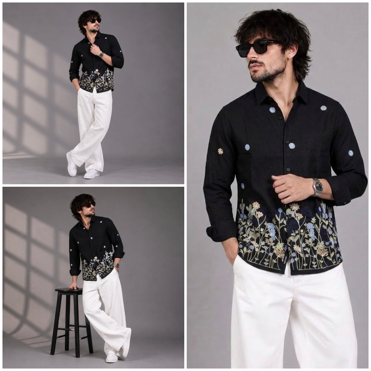 Classy Hand embroidery black