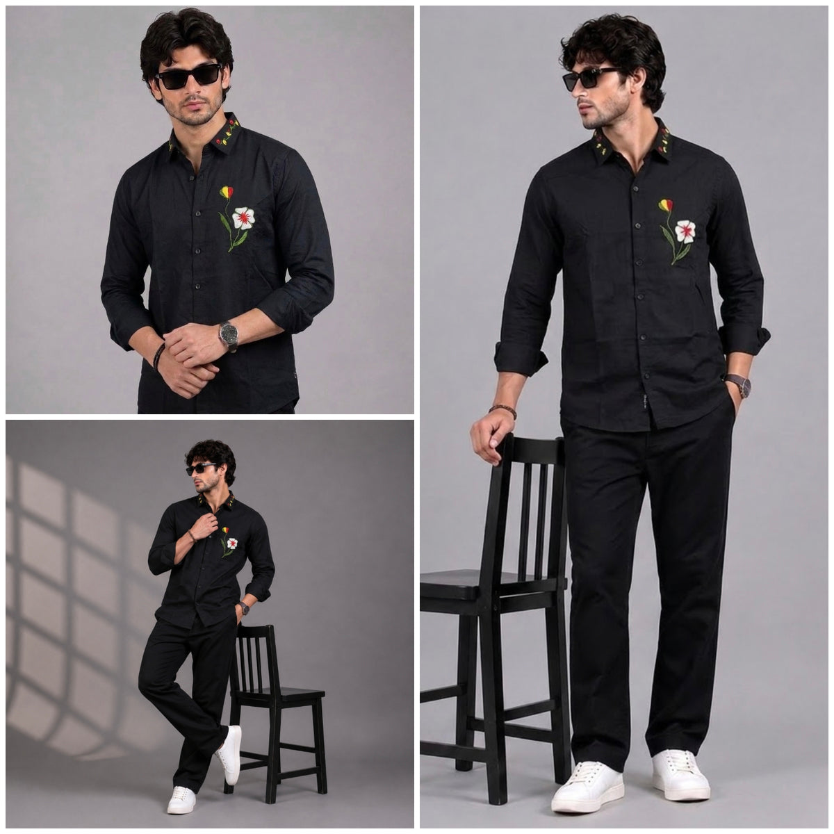 High end embroidery shirt