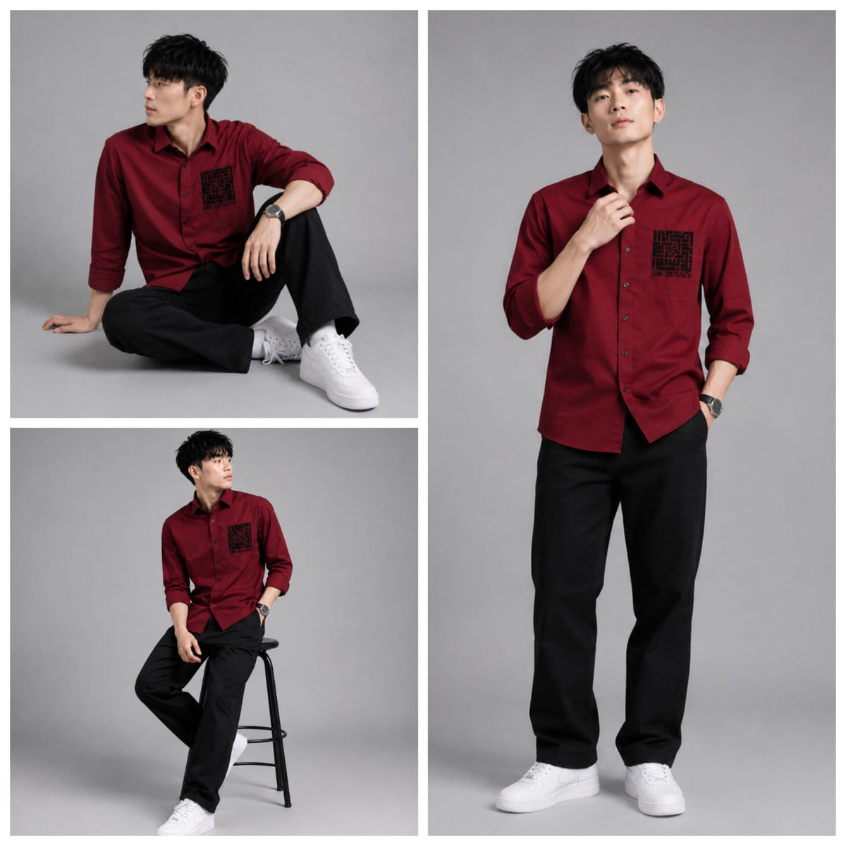 Mahroon red club wear shirt