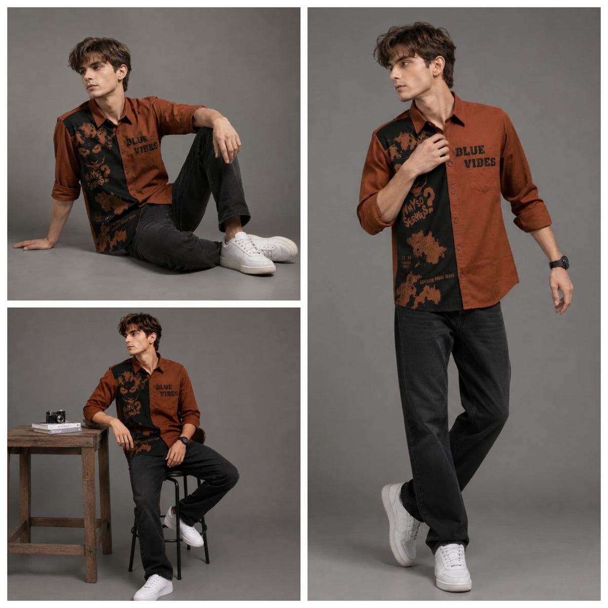 Designer brick colour shirt