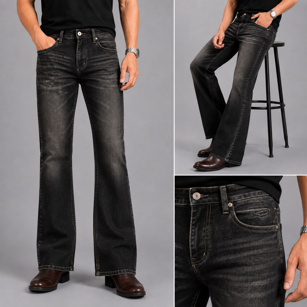 Gold Washed bootcut jeans