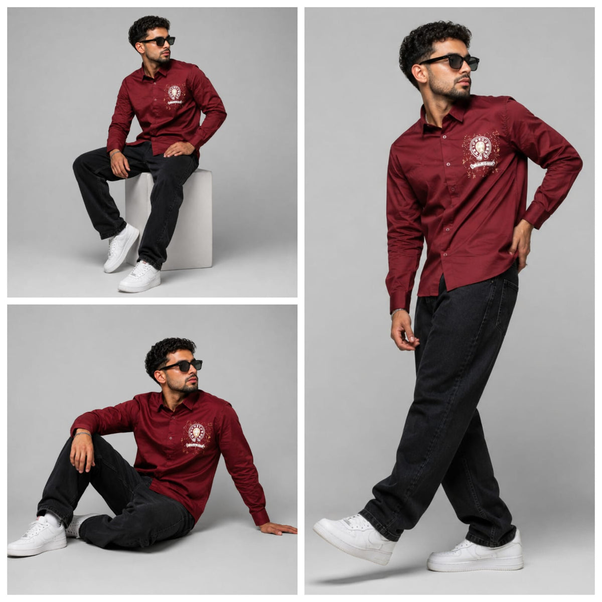 Tokyo red chest print shirt
