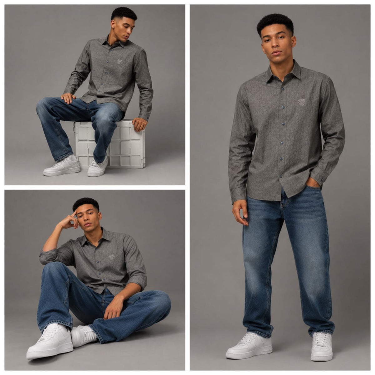 Textured Grey shirt