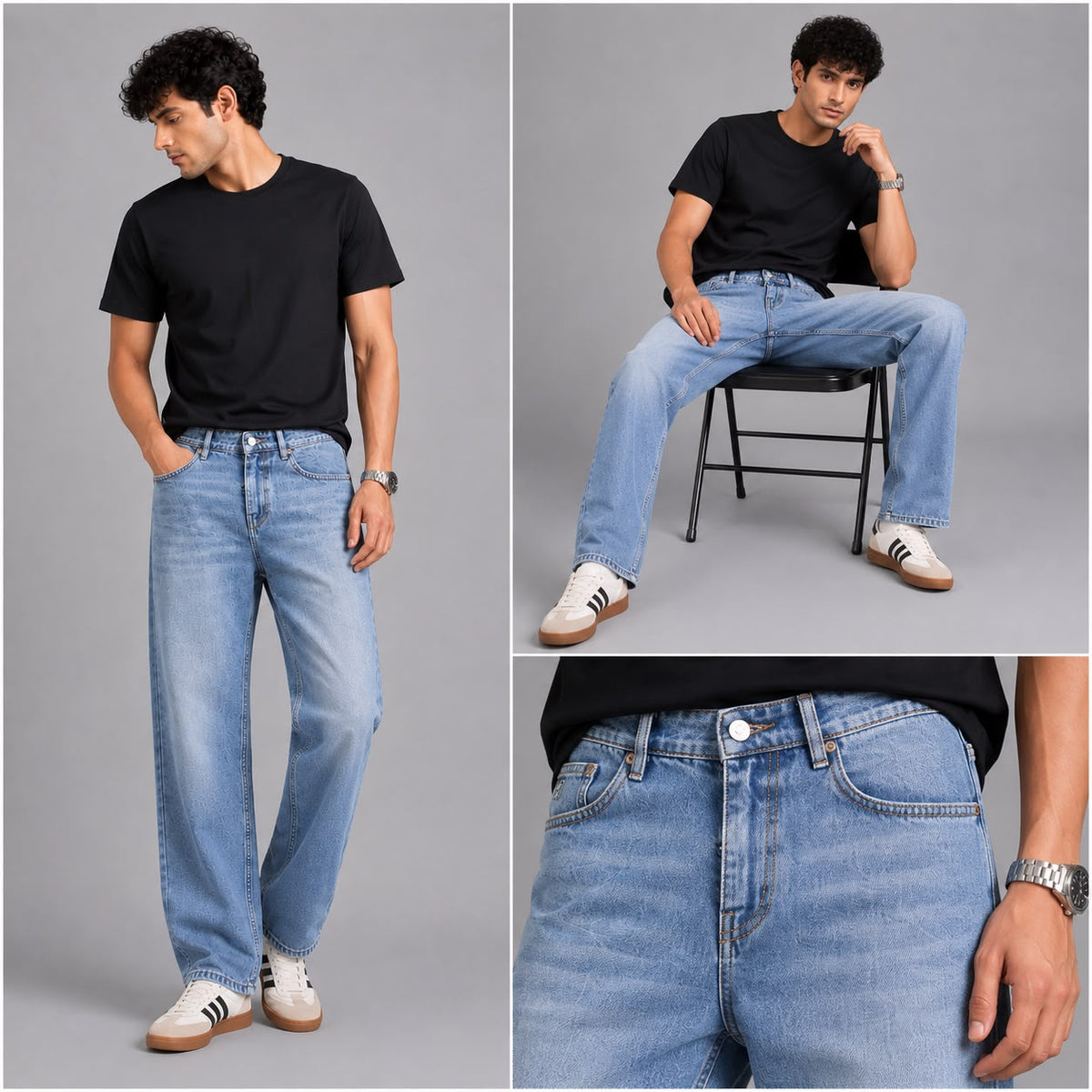 Relax fit ice blue jeans