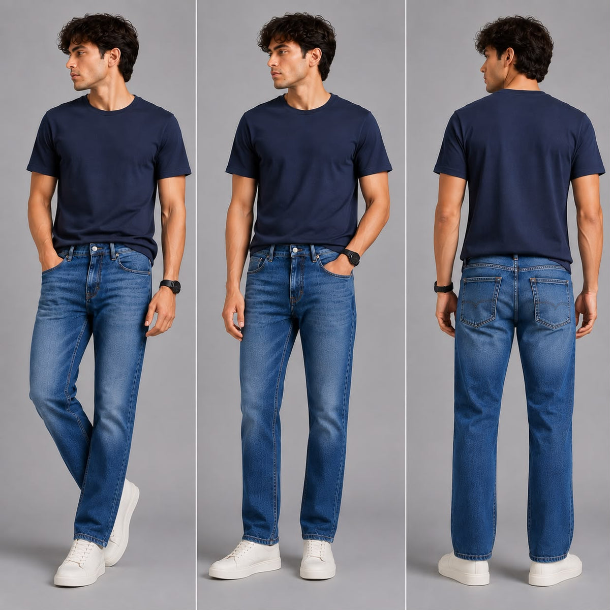 Straight Fit royal blue jeans