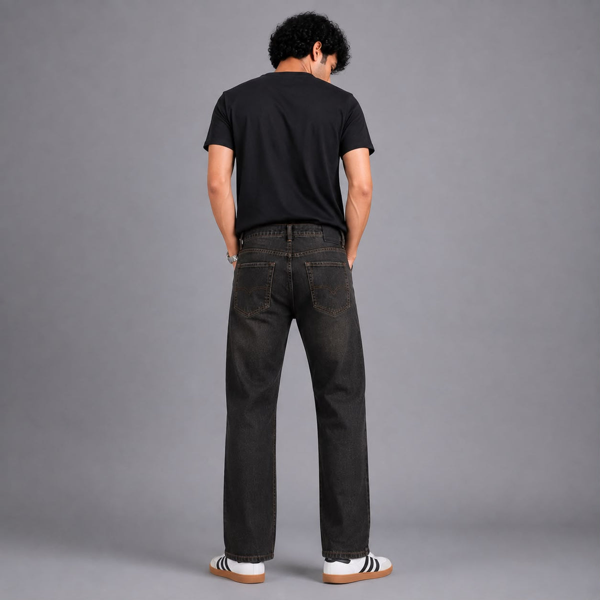Standard Coffee brown wash straight fit jeans