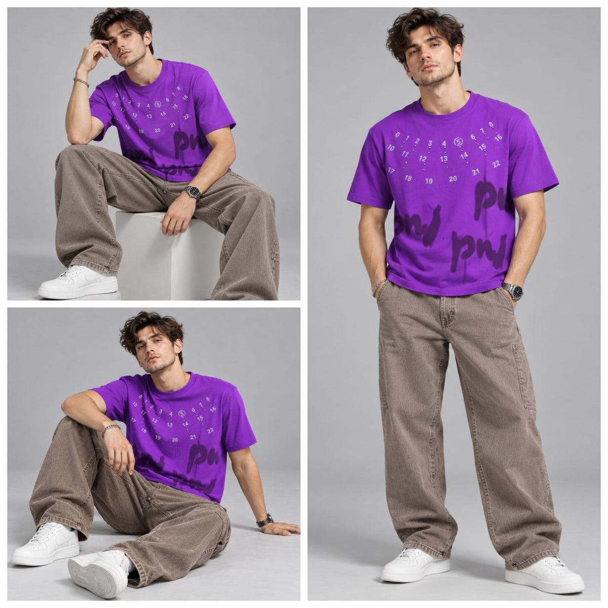 Purple stone oversize tee