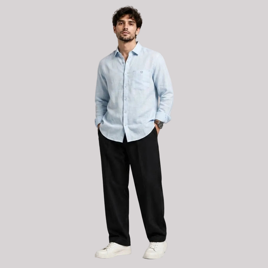 Linen blend regular fit shirt