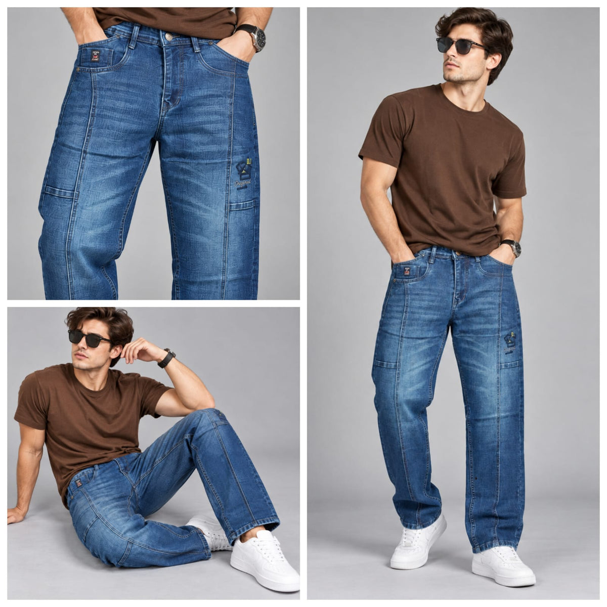 Straight fit designer jeans