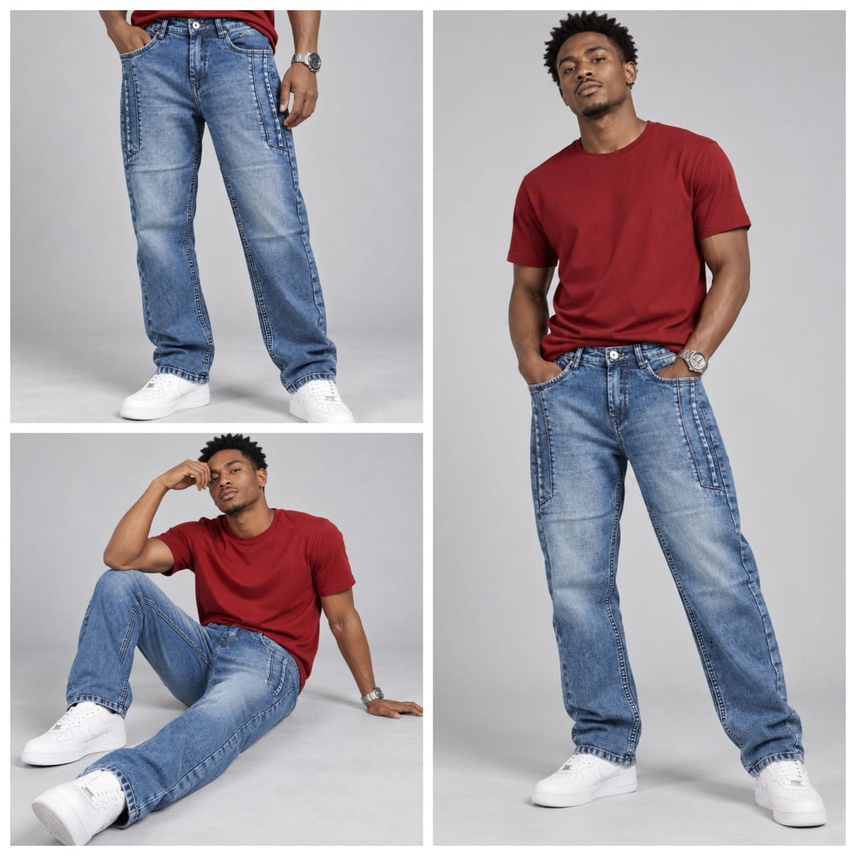 Straight Fit Designer Jeans - BE18 men's jeans