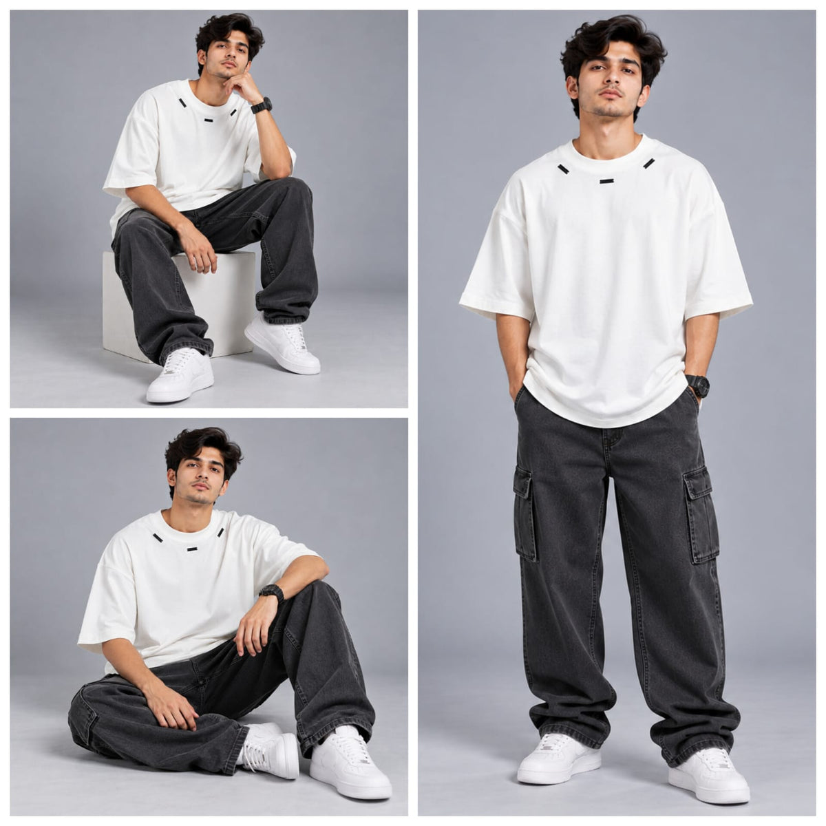 Round neck with metal touch