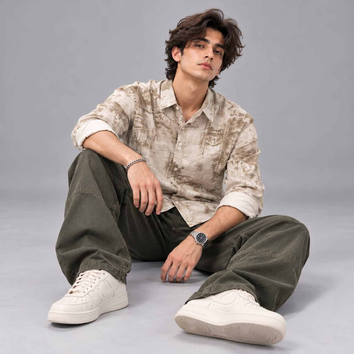 Digital print cotton shirt