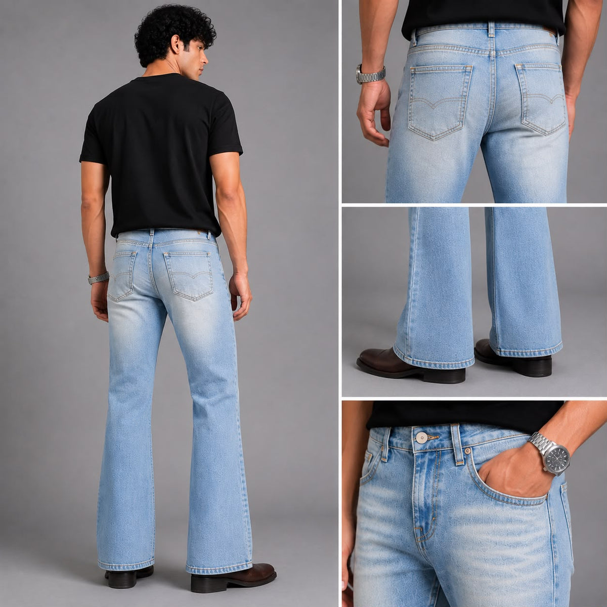 Washed bootcut jeans