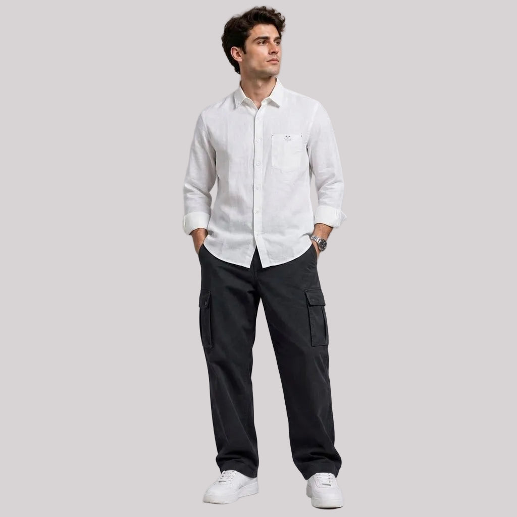 Linen blend regular fit shirt