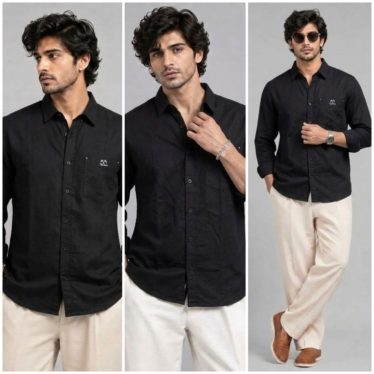Linen blend regular fit shirt