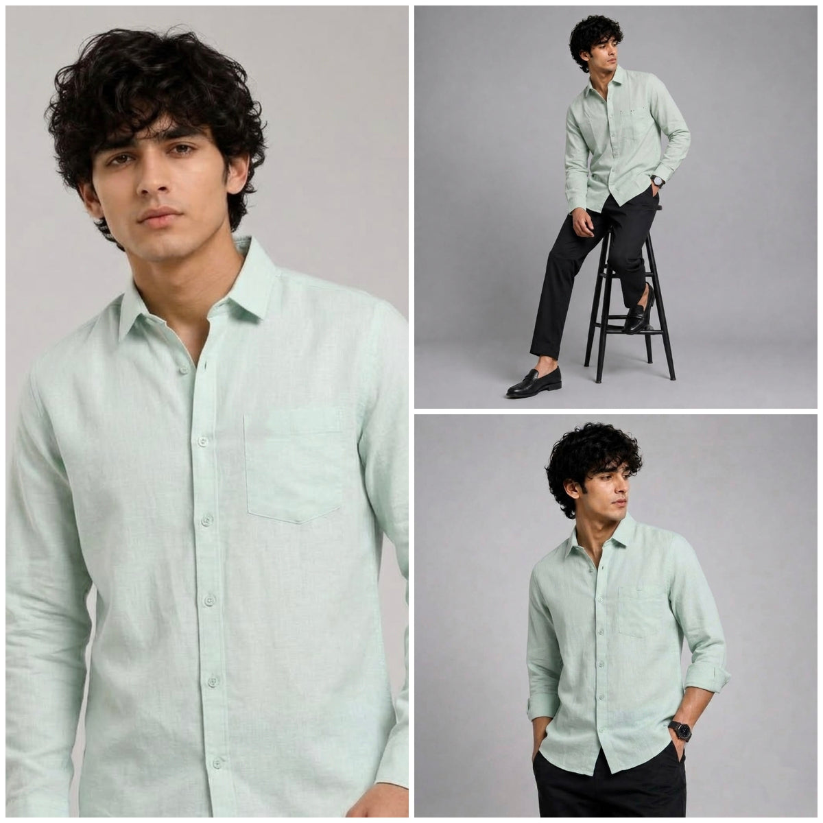 Linen blend regular fit shirt