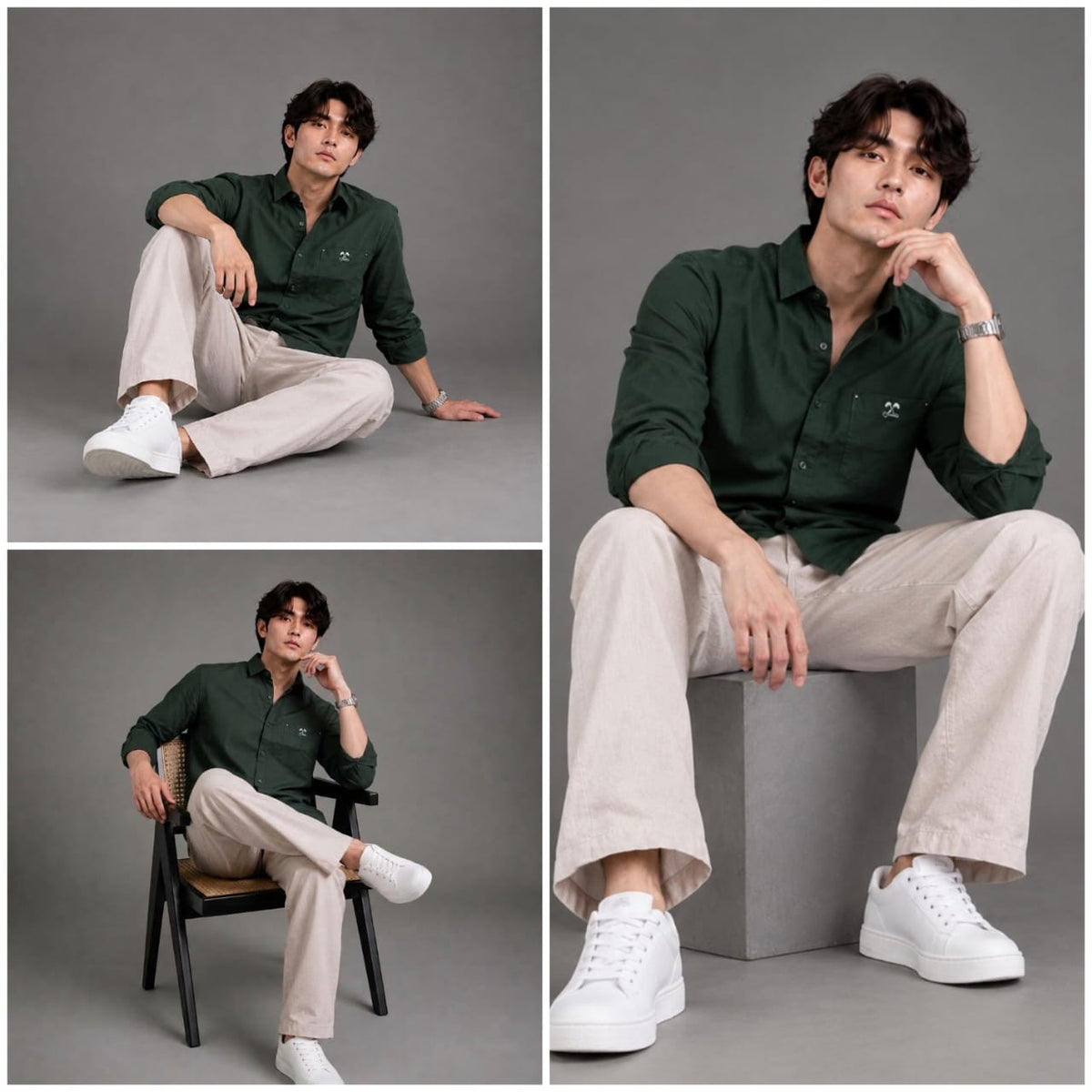 Linen blend regular fit shirt