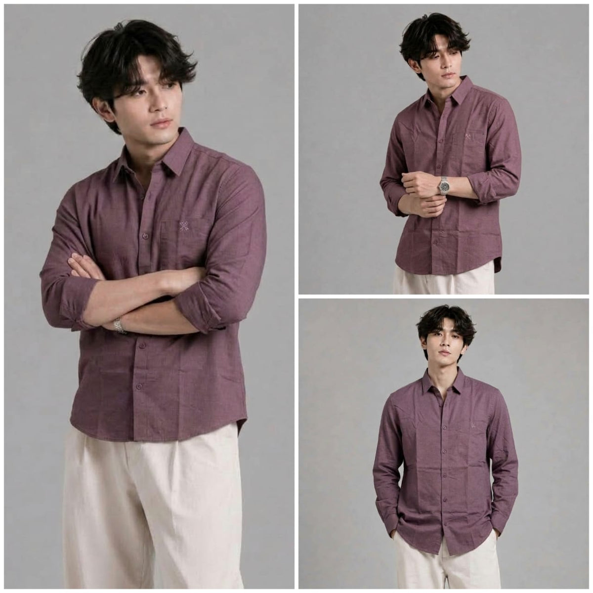 Linen blend regular fit shirt