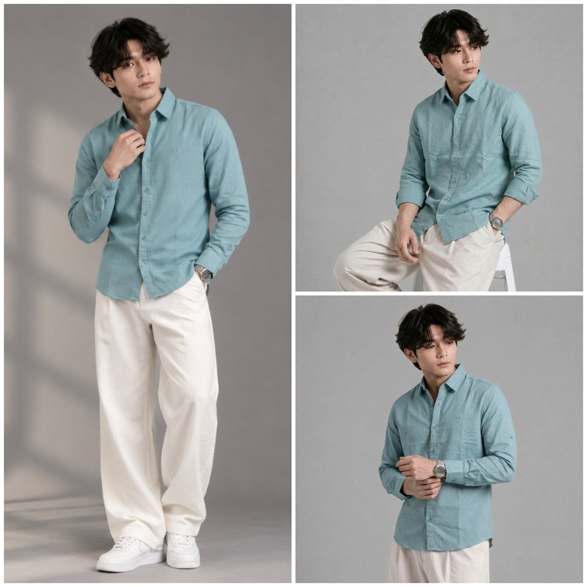Linen blend regular fit shirt