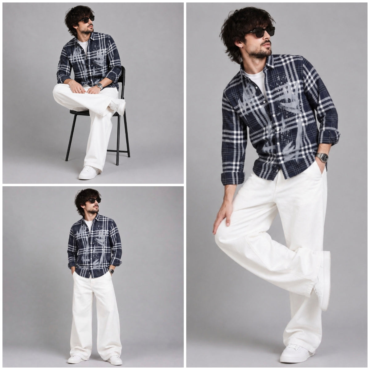 Designer indigo check