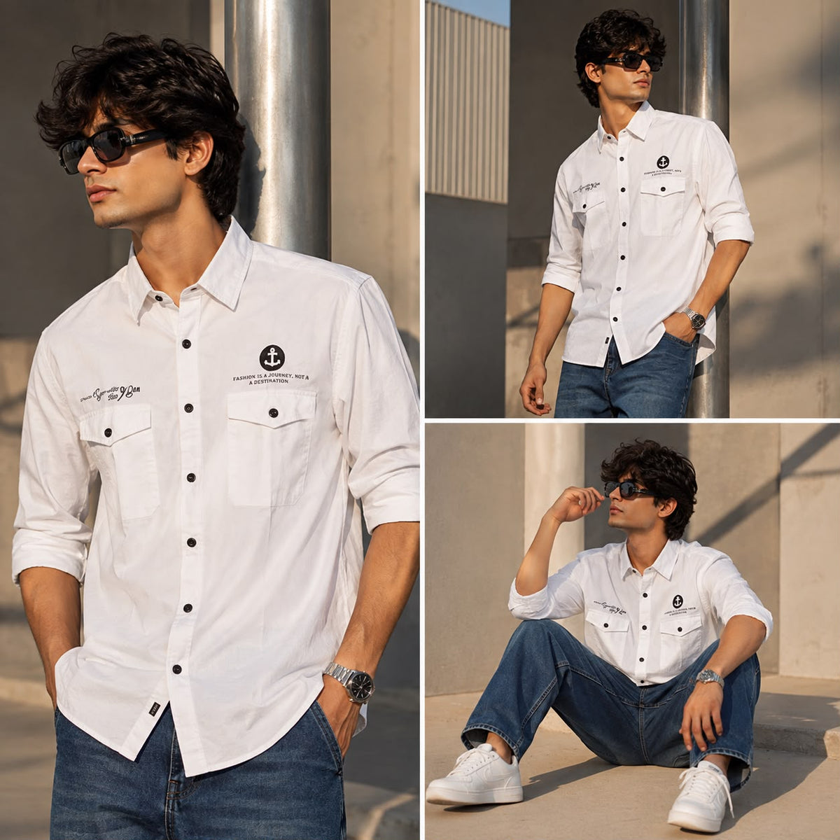 White double pocket shirt