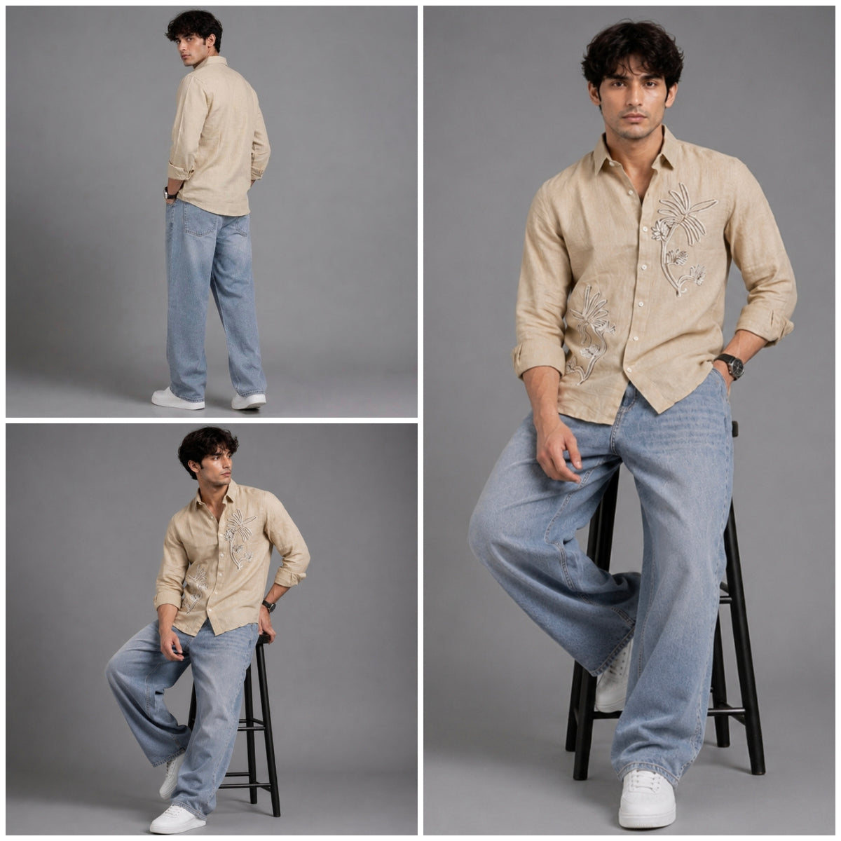 Embroidery beige shirt