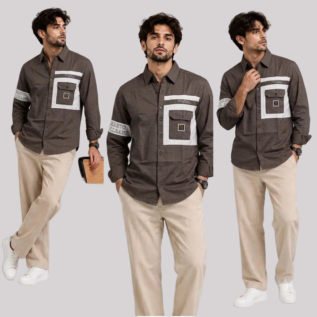 Single pocket designer shirt