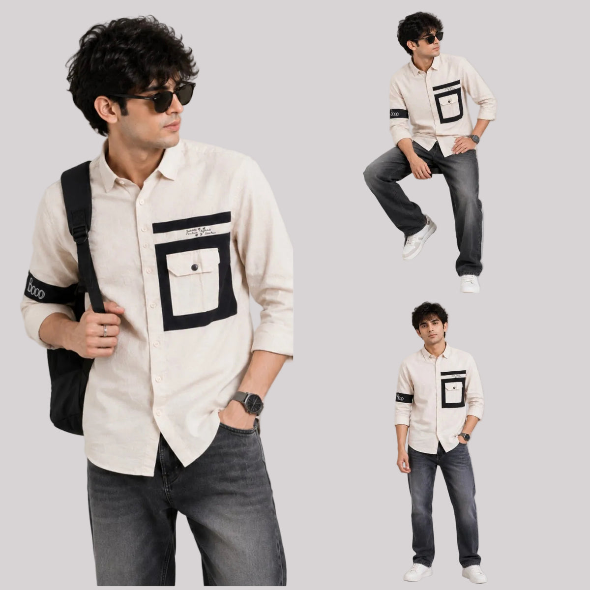 Single pocket offwhite designer shirt