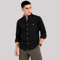 Black solid twill