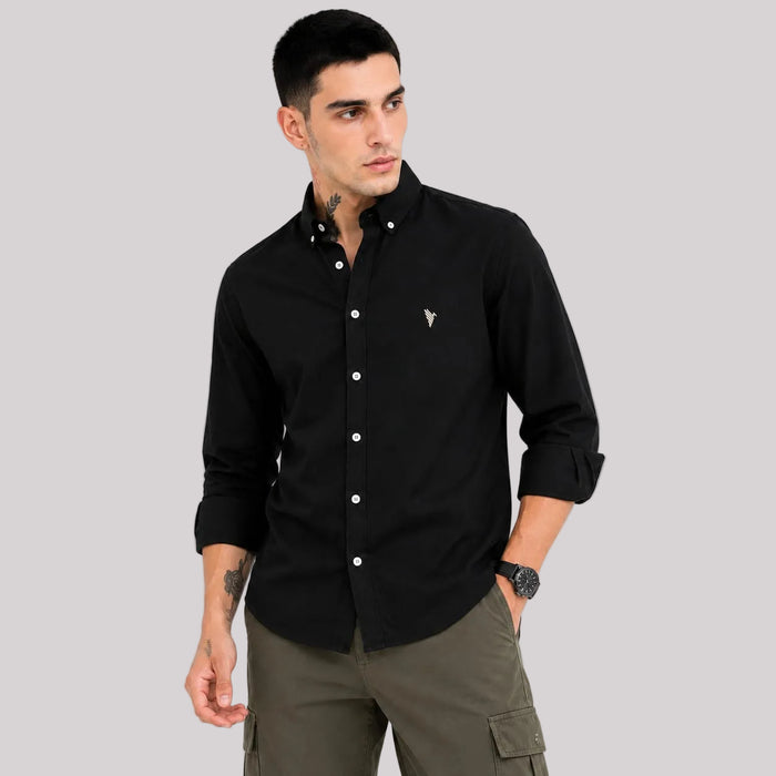 Black Solid Twill - BE18 men's shirt