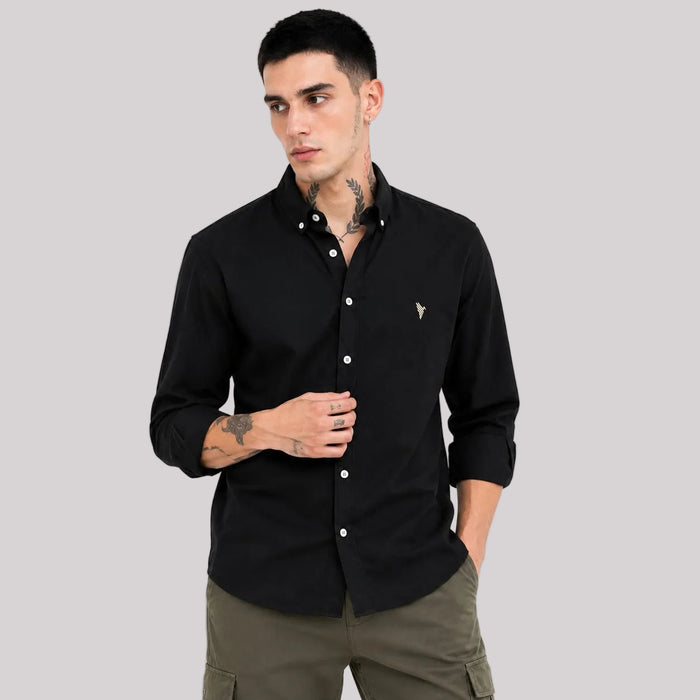 Black Solid Twill - BE18 men's shirt