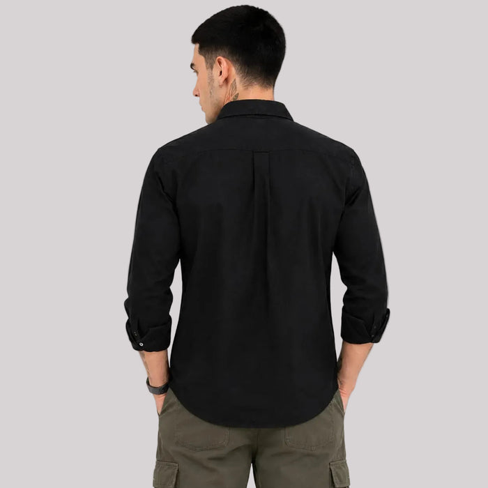 Black Solid Twill - BE18 men's shirt