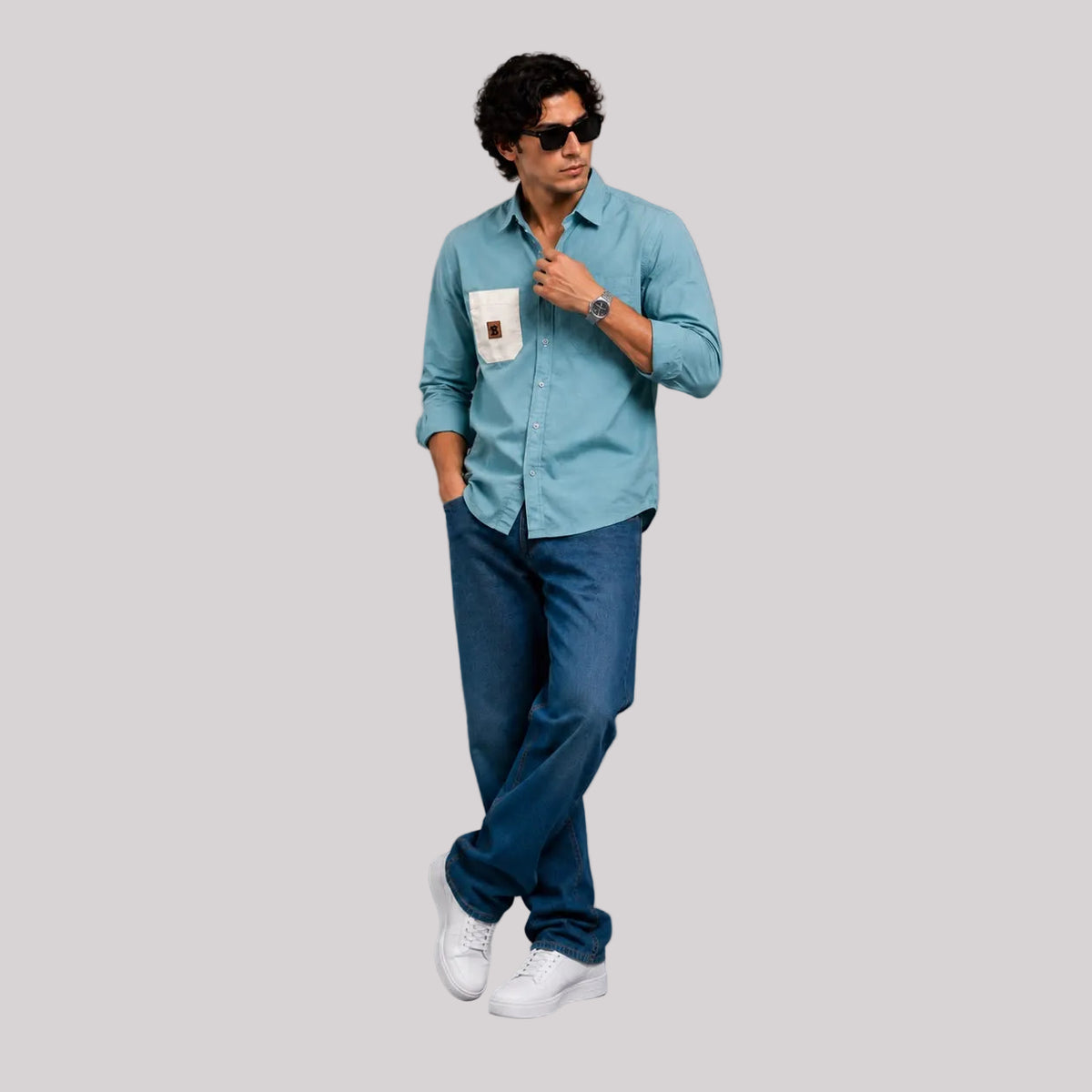 Box pocket patch shirt