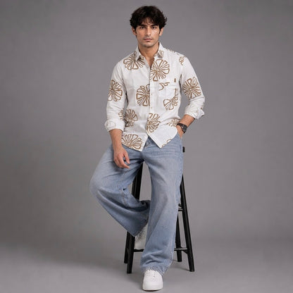 Flocking cotton shirt