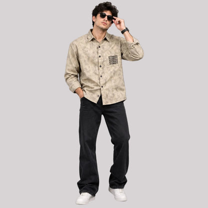 Acid wash beige shirt