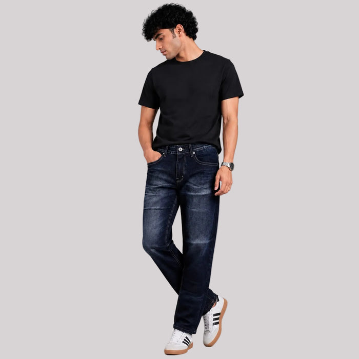 Ash Grey Washed Straight Jeans - BE18 men's jeans