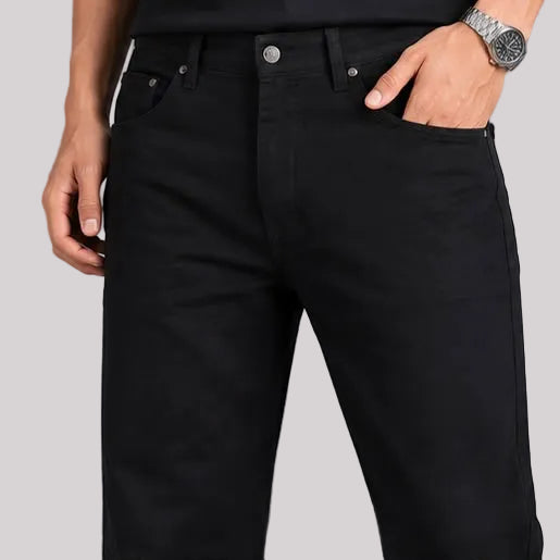 Straight Fit Royal Black Jeans - BE18 men's jeans