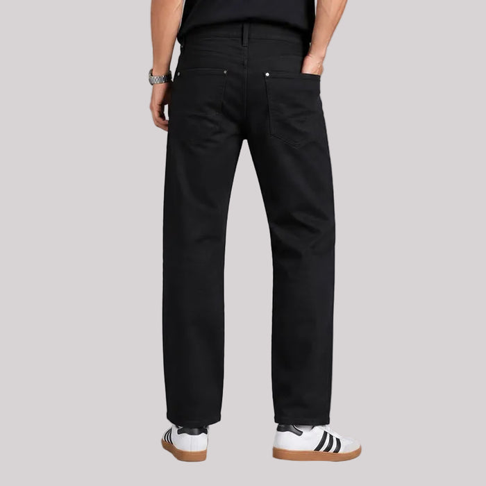 Straight Fit Royal Black Jeans - BE18 men's jeans