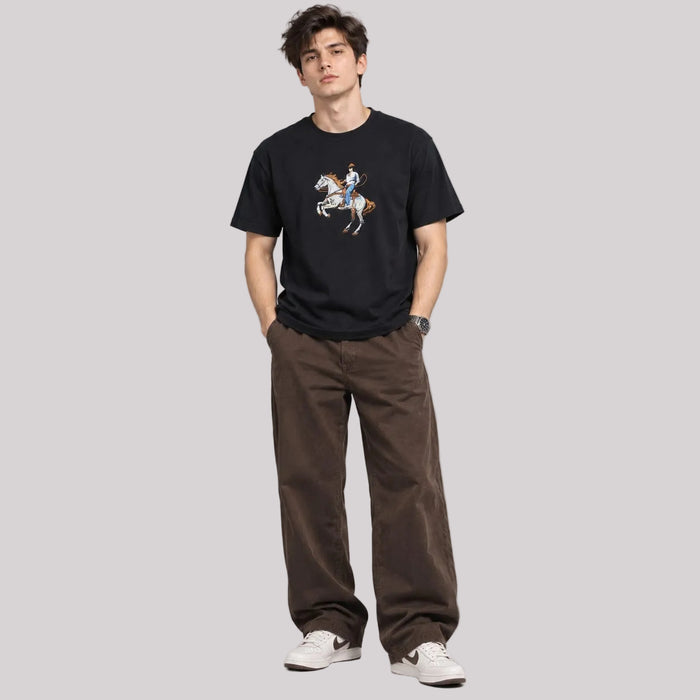 Embroidery Horse Print - BE18 men's t-shirt