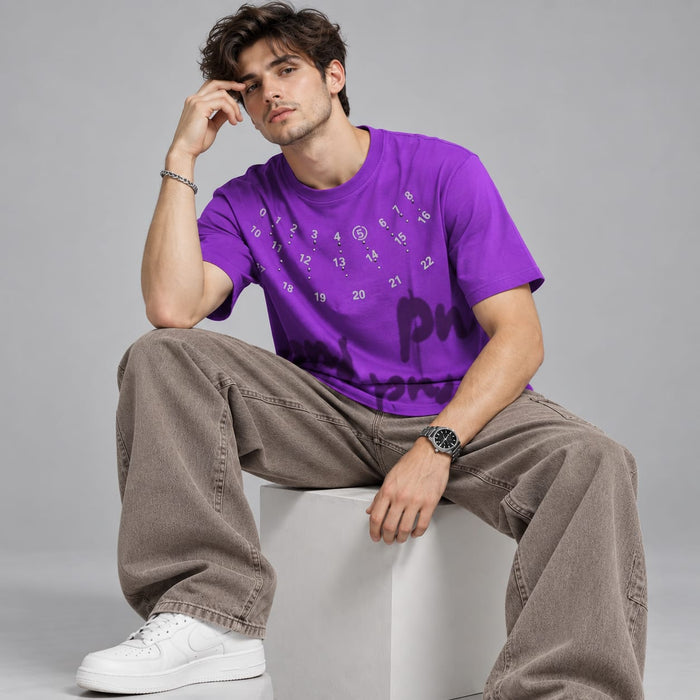 Purple Stone Oversize Tee - BE18 men's t-shirt