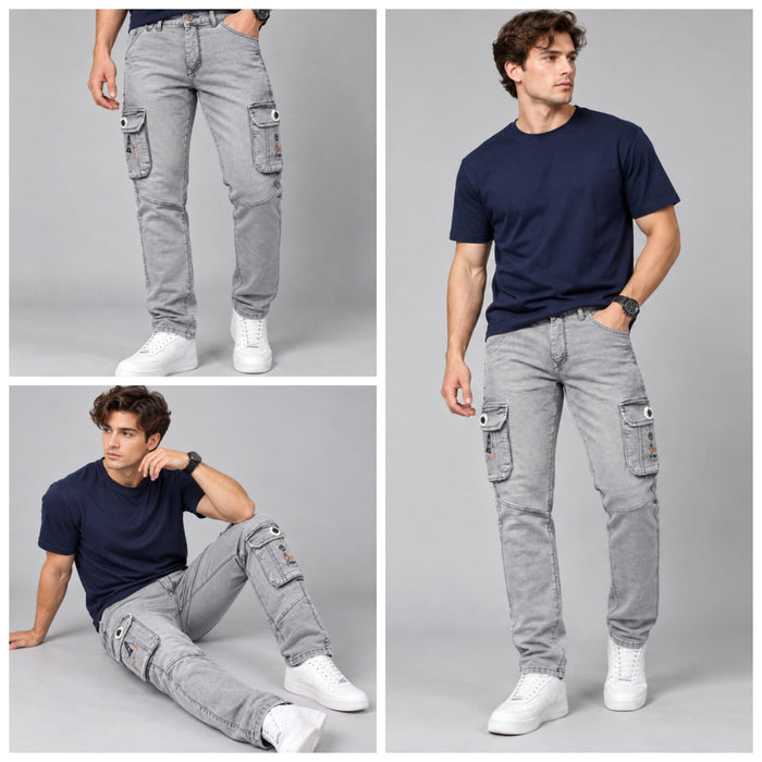 Denim Cargo Jeans - BE18 men's jeans