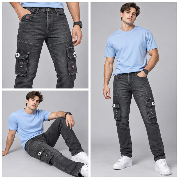 Denim Cargo Jeans - BE18 men's jeans