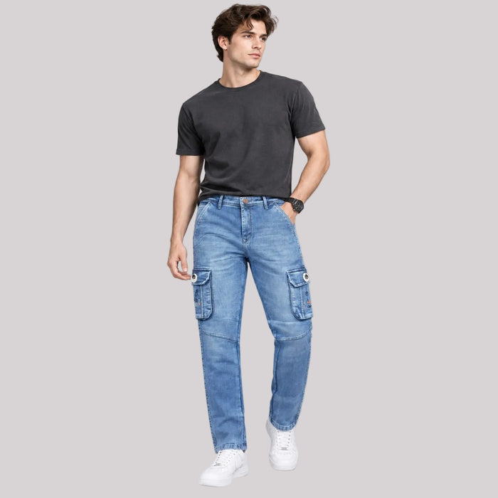 Denim Cargo Jeans - BE18 men's jeans